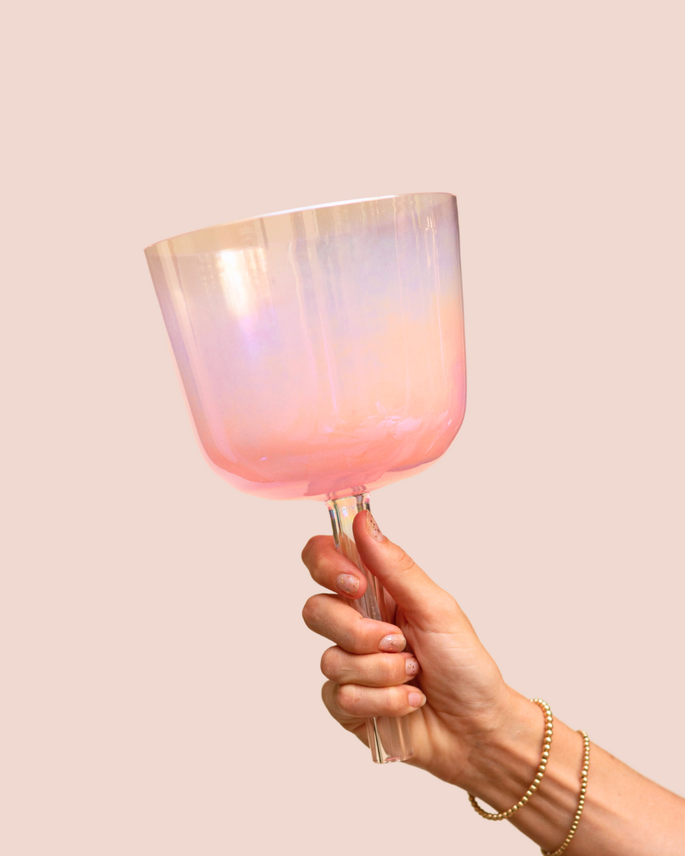 Pearlescent Rose Handheld Chalice Bowl