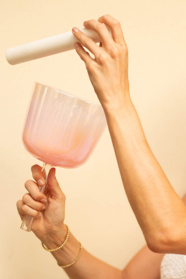 Pearlescent Rose Handheld Chalice Bowl